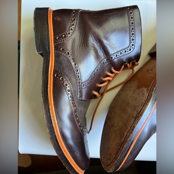 Cole Haan Air Harrison Brown Wingtip Boot Leather Lace up - Picture 3 of 13